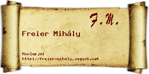 Freier Mihály névjegykártya